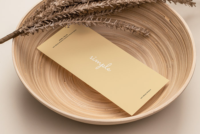 DL flyer in bamboo bowl mockup