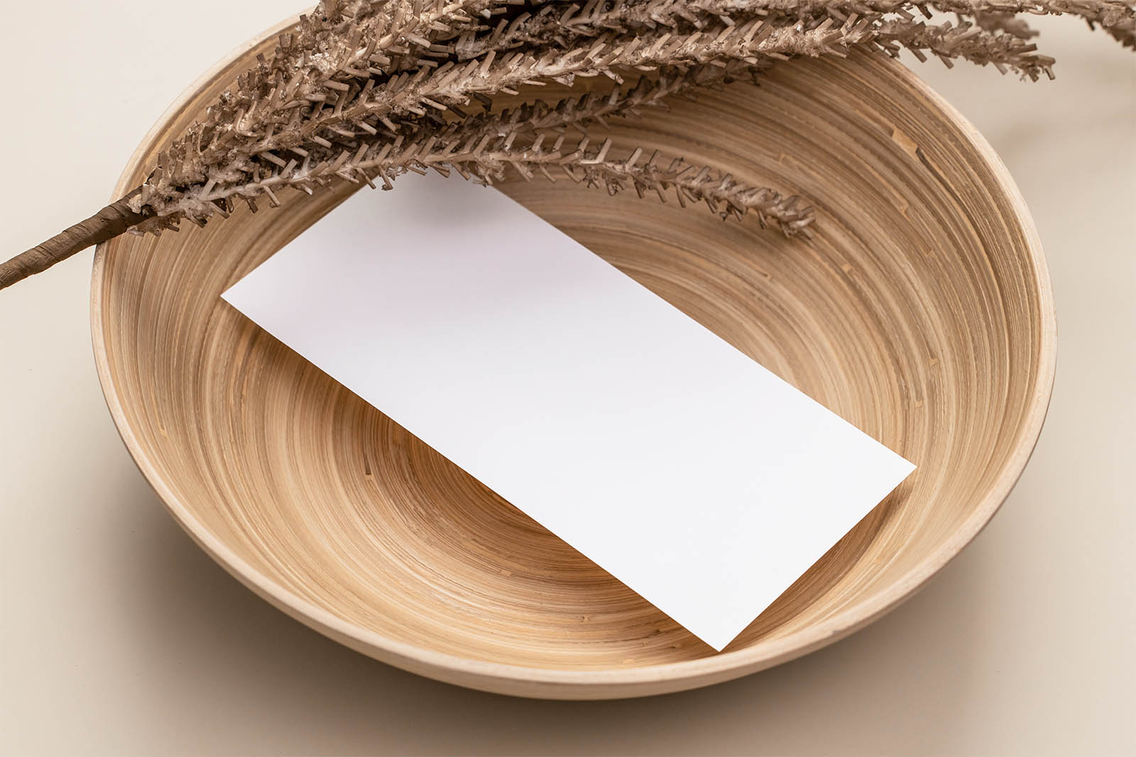 DL flyer in bamboo bowl mockup