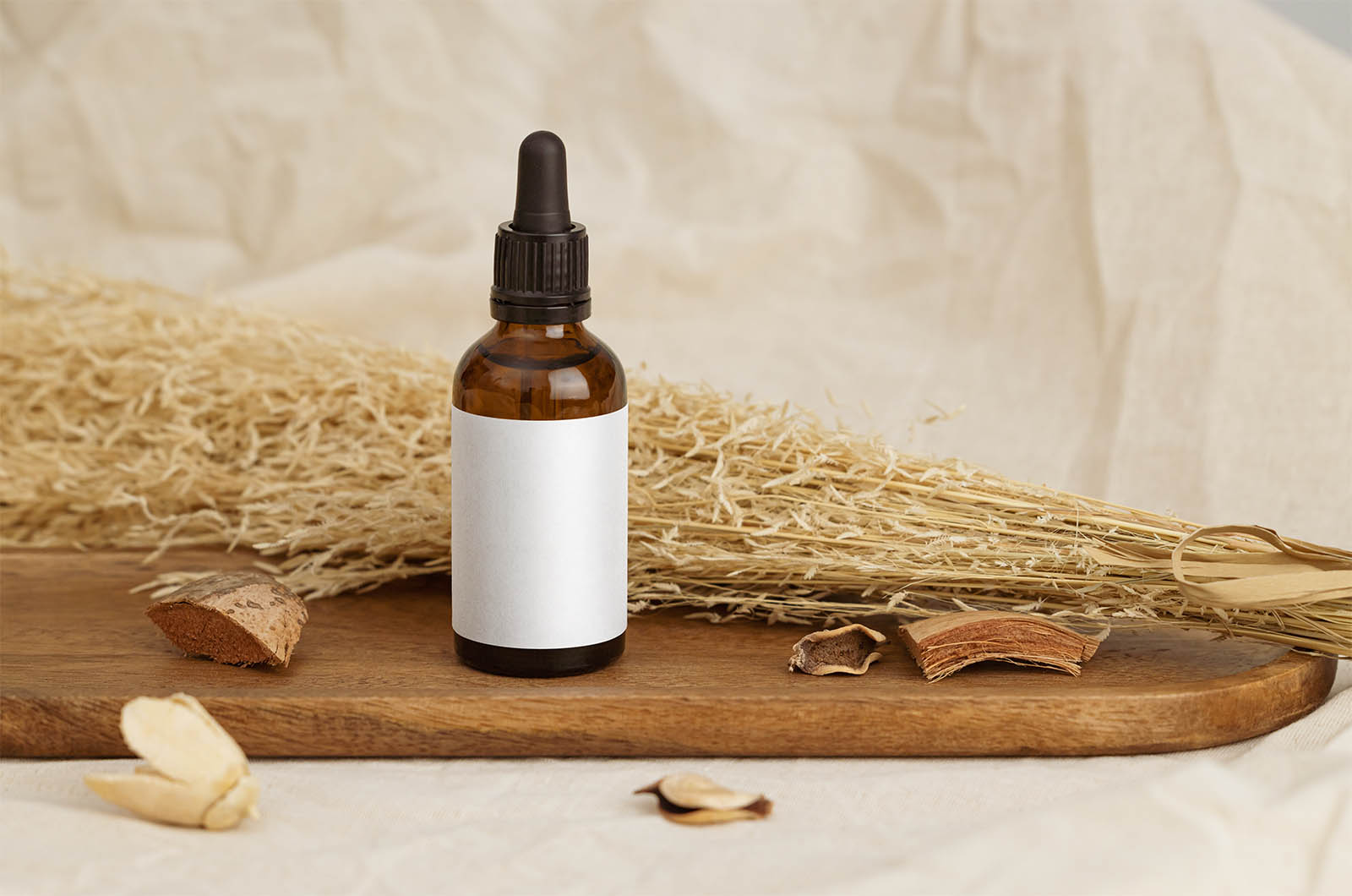 Dropper bottle with essential oil mockup