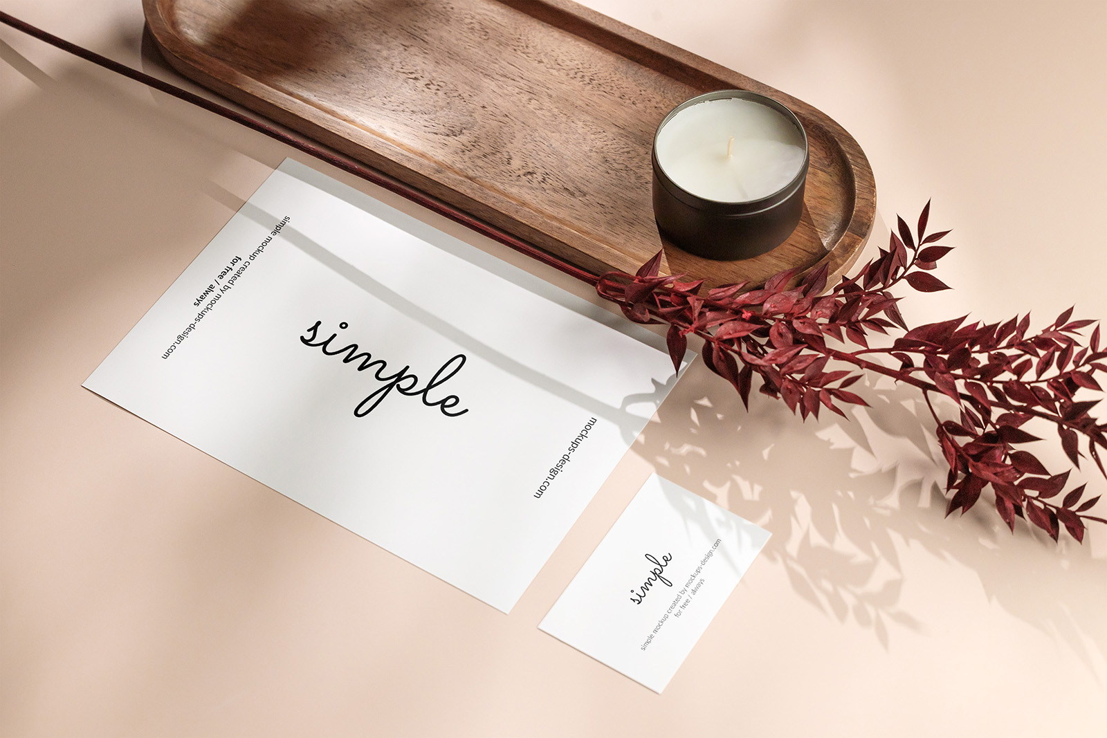 Flyer with business card mockup