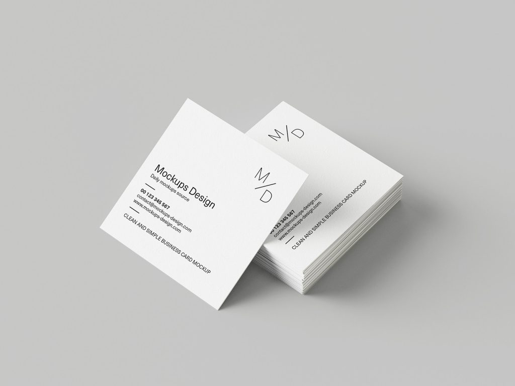 Free Square Business Card Mockup Mockups Design