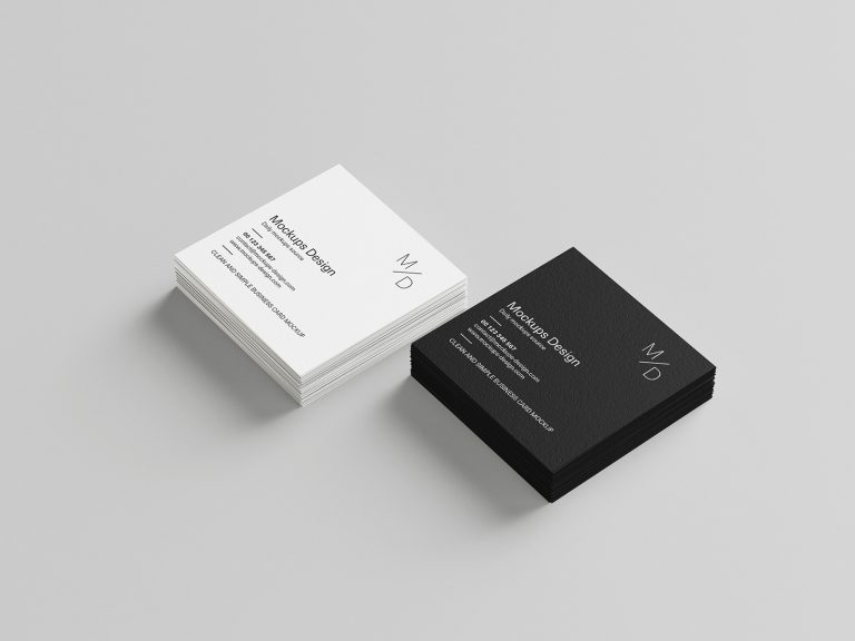 Free square business card mockup - Mockups Design