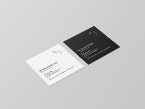 Free square business card mockup - Mockups Design