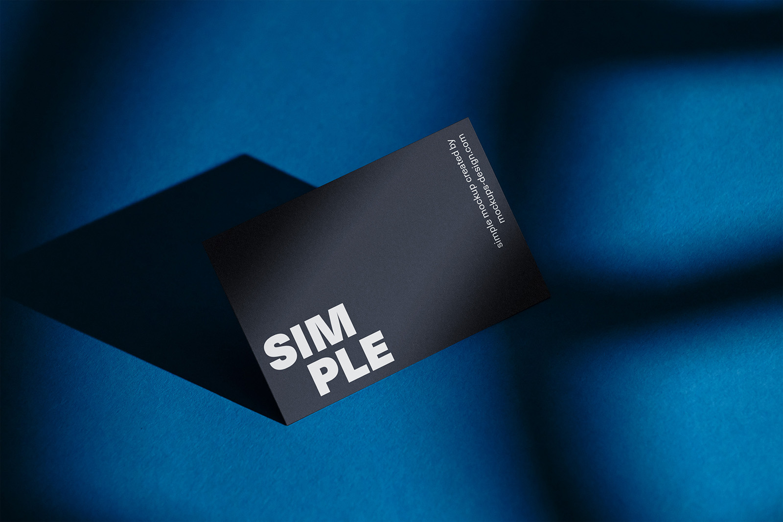 Business Card on Blue Background