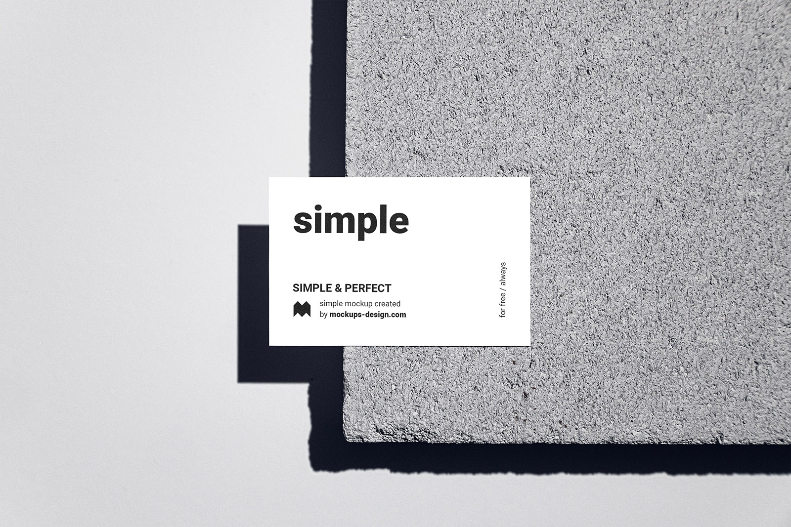 Business card on concrete block mockup