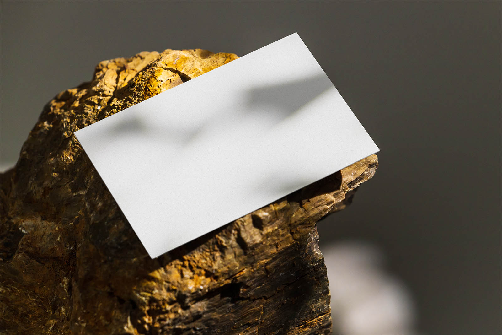 Business card on the stone mockup