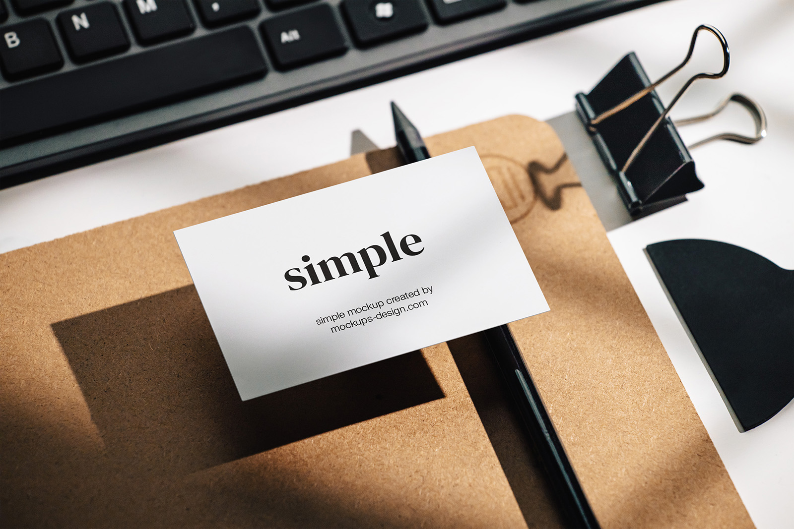 Business card with stationery elements mockups