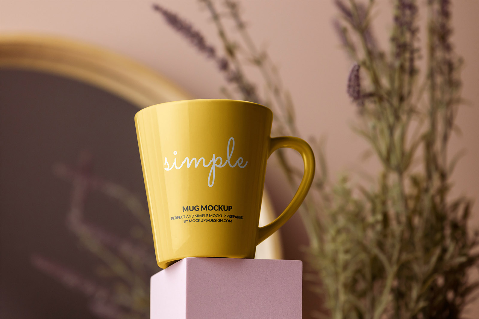 Cup with boho background mockup