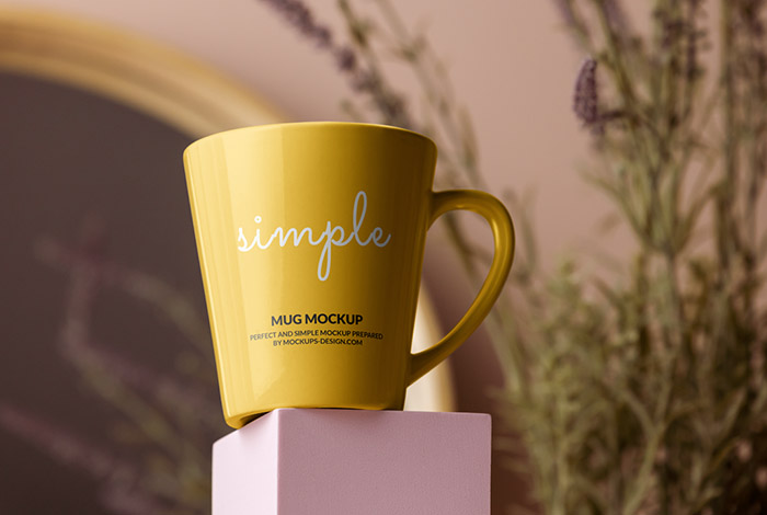 Cup with boho background mockup