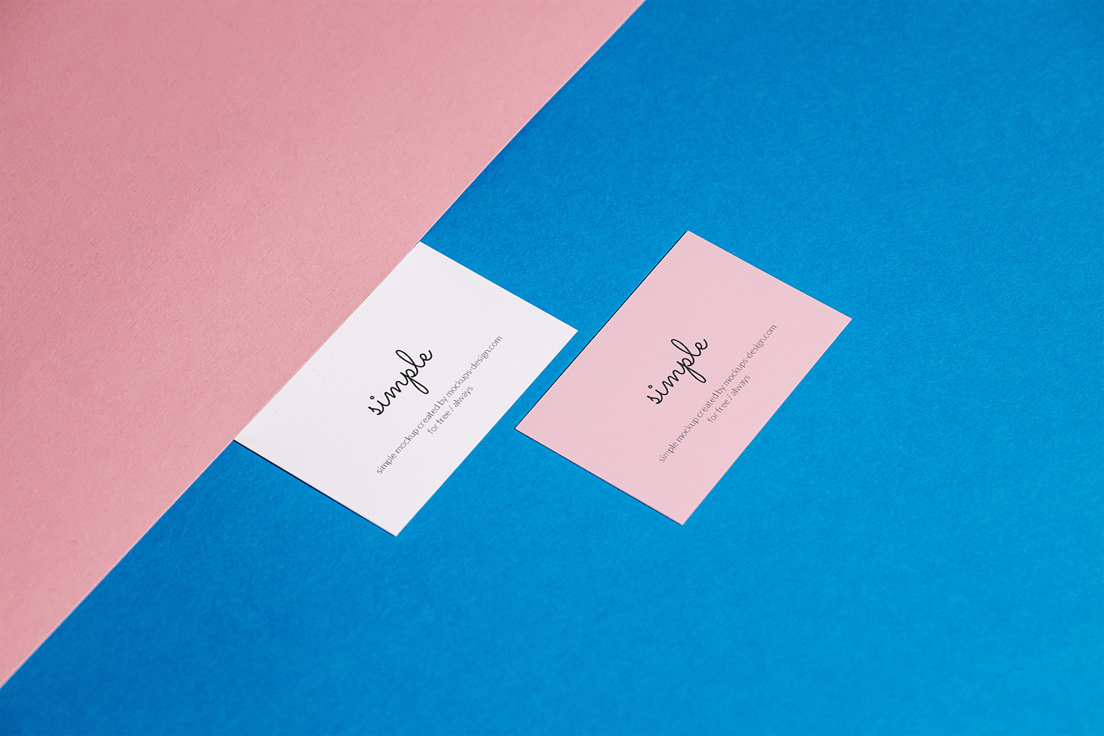 Two Business Cards on Colorful Background
