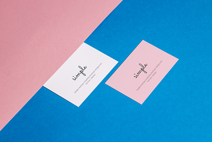 Two Business Cards on Colorful Background