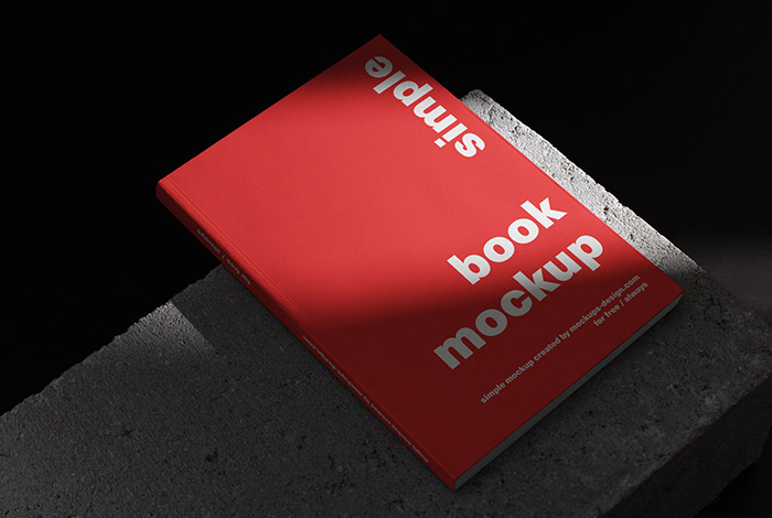 Book on the concrete tile mockup