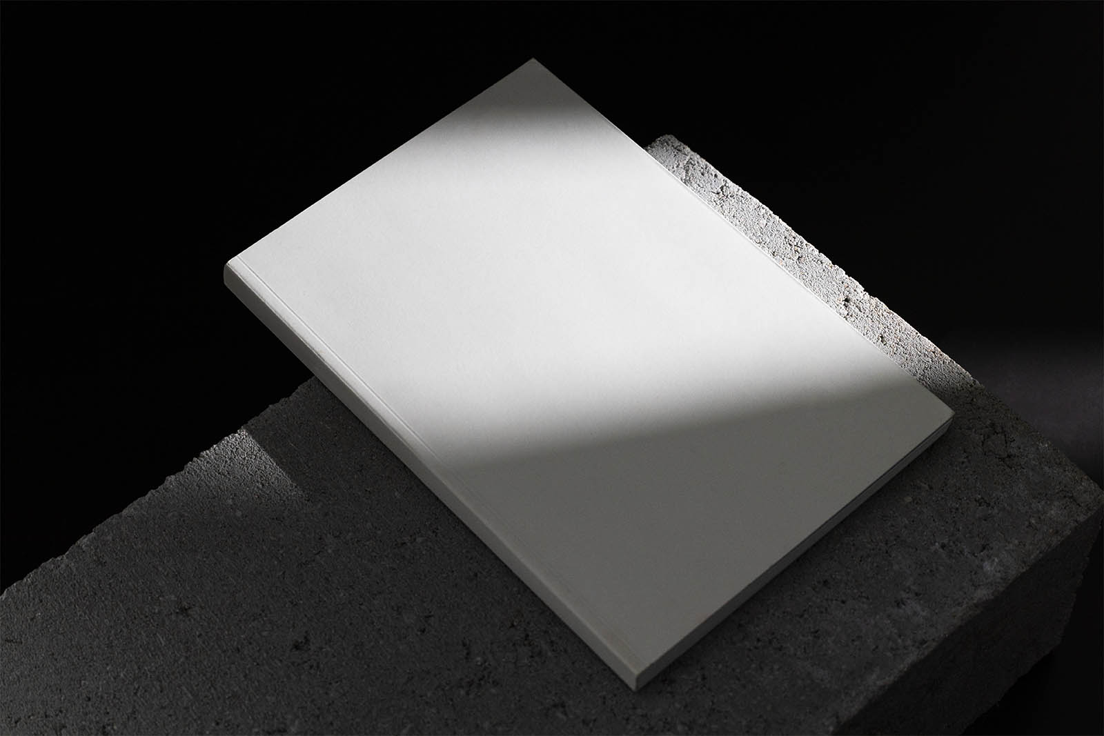 Book on the concrete tile mockup