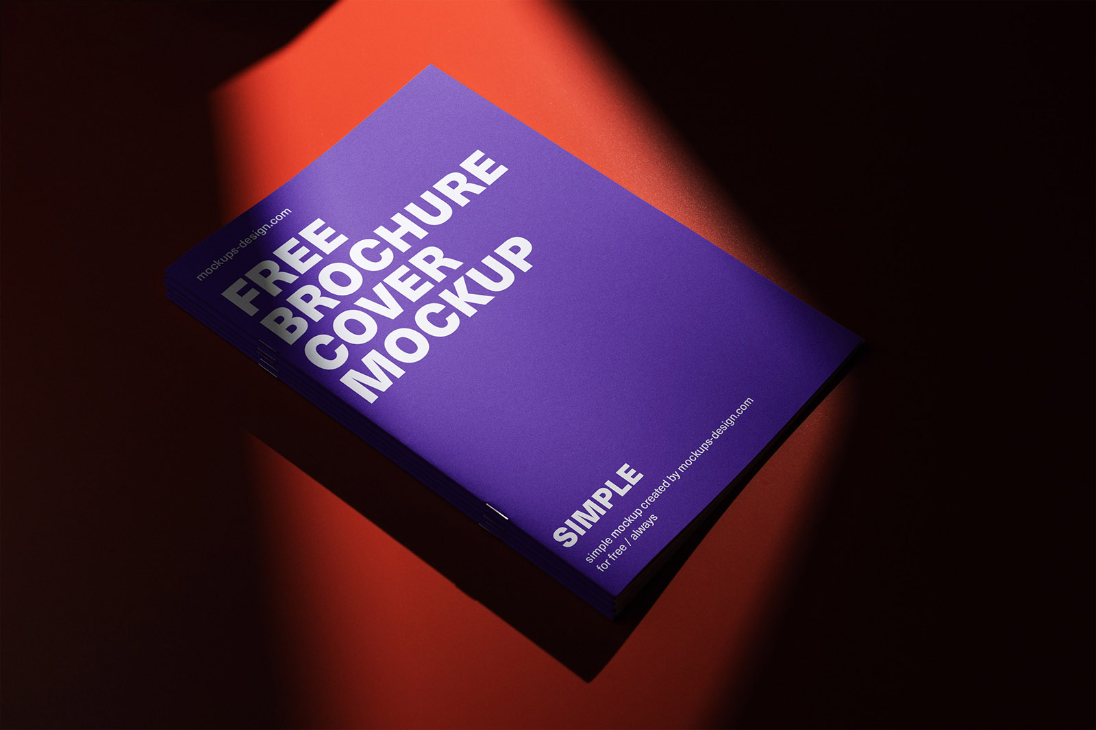 Brochure cover on red background mockup