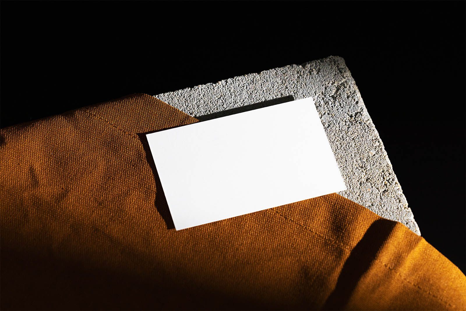 Business card on concrete tile mockup