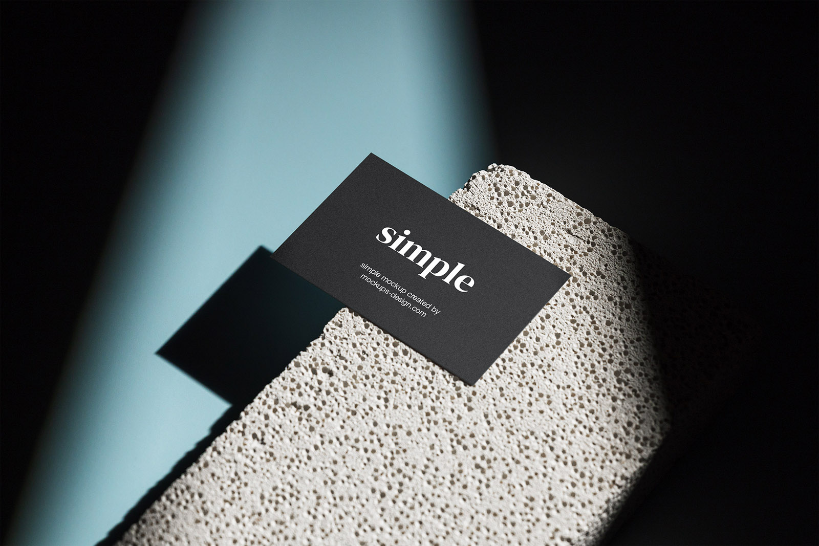 Business card on the white stone tile mockup