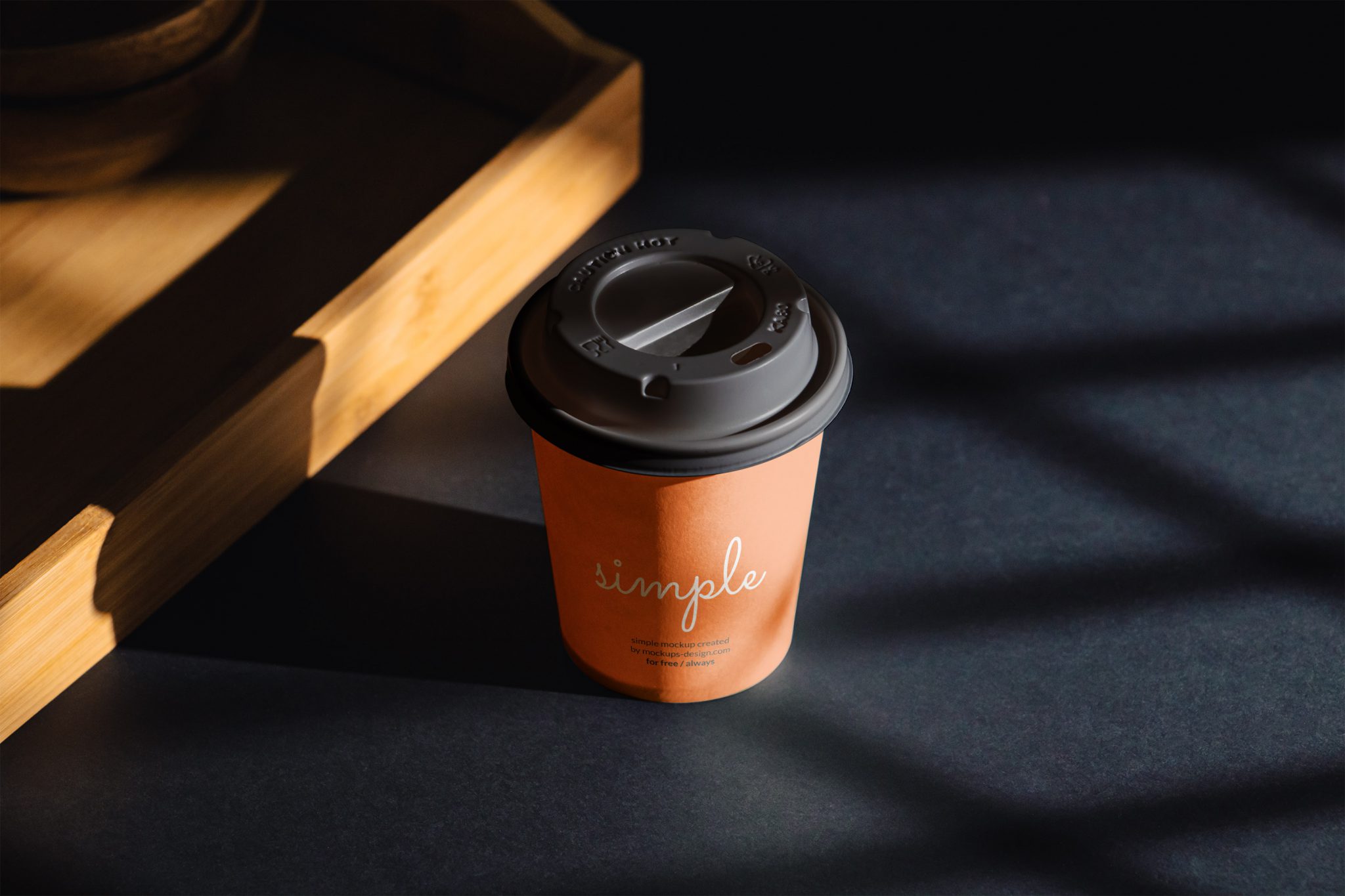 Coffee cup on black background mockup - Mockups Design