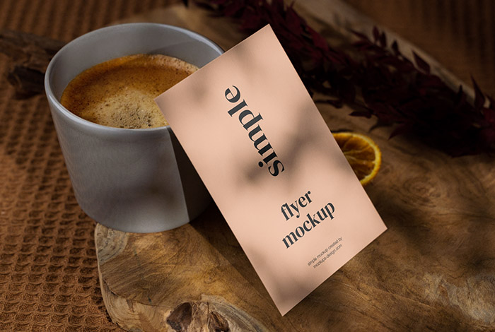 Flyer with the coffee mockup