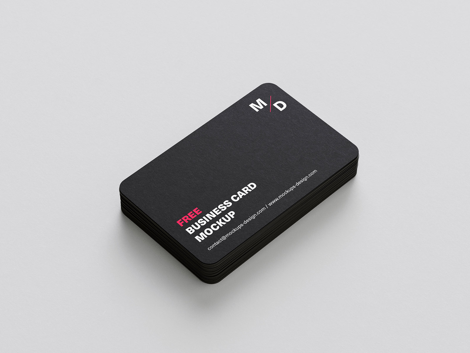 Free rounded business cards mockup