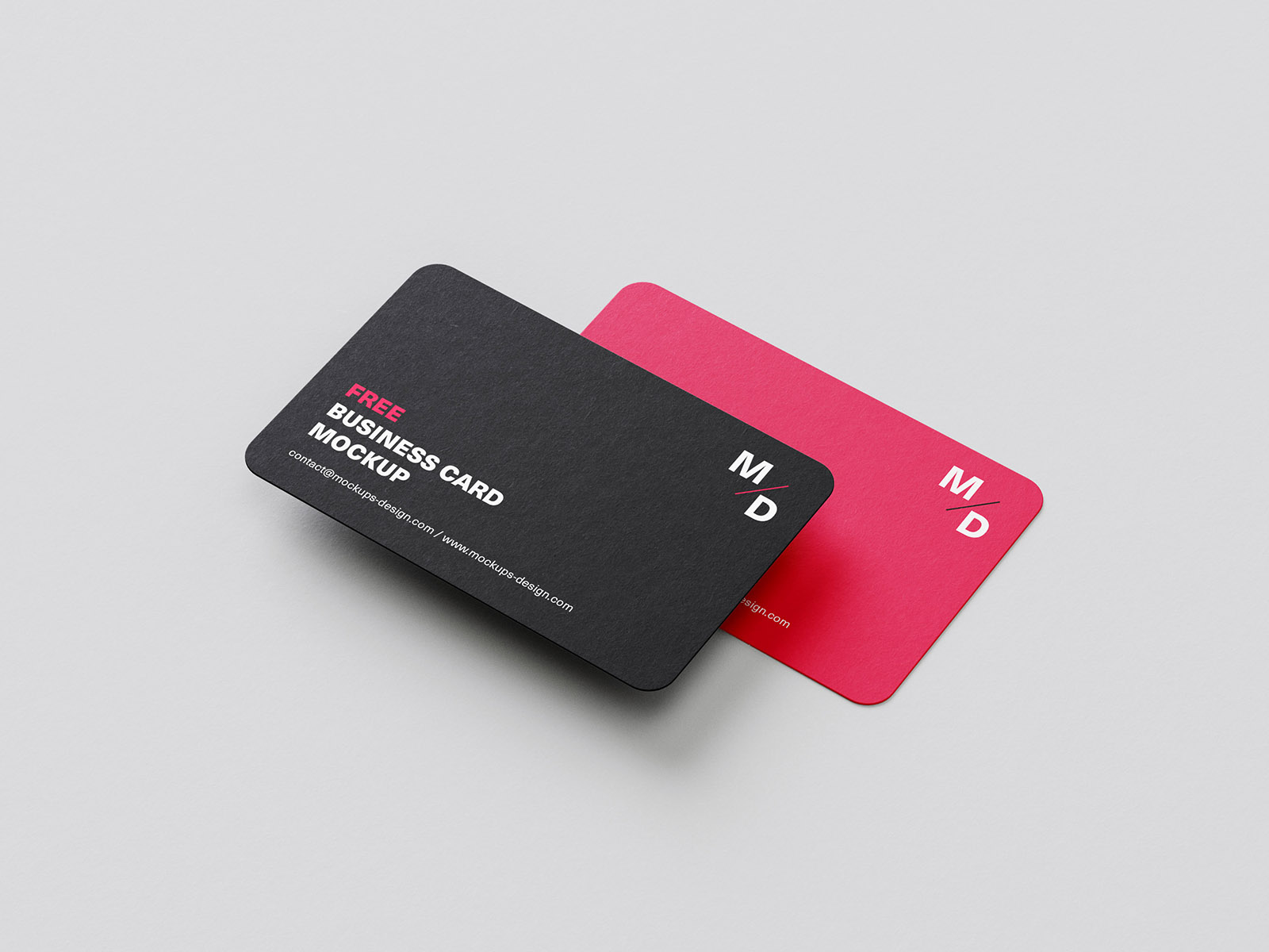 Free rounded business cards mockup