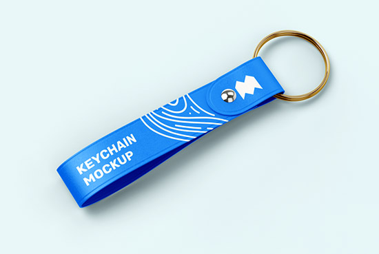 Free strap keychain mockup