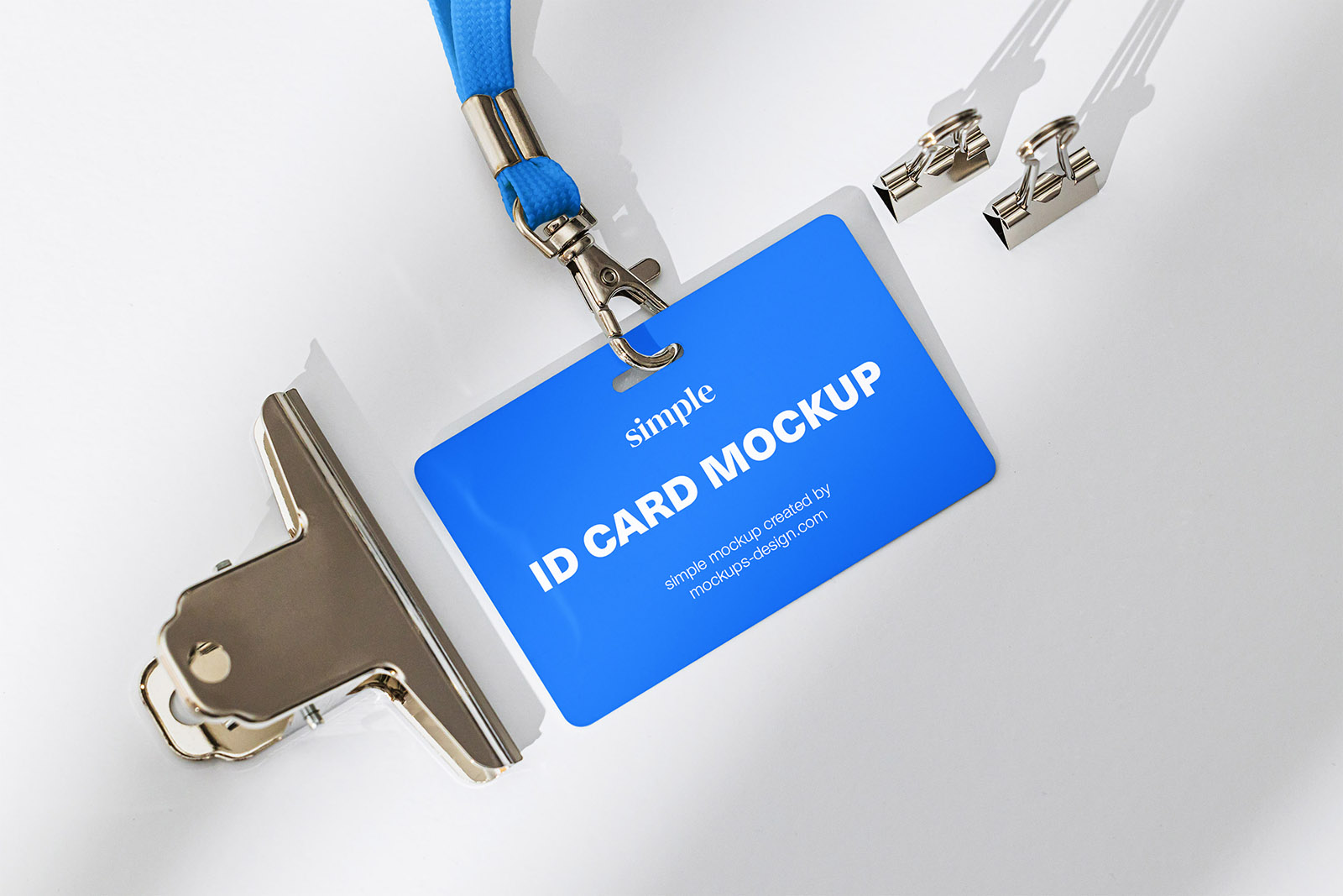 ID card on white background mockup