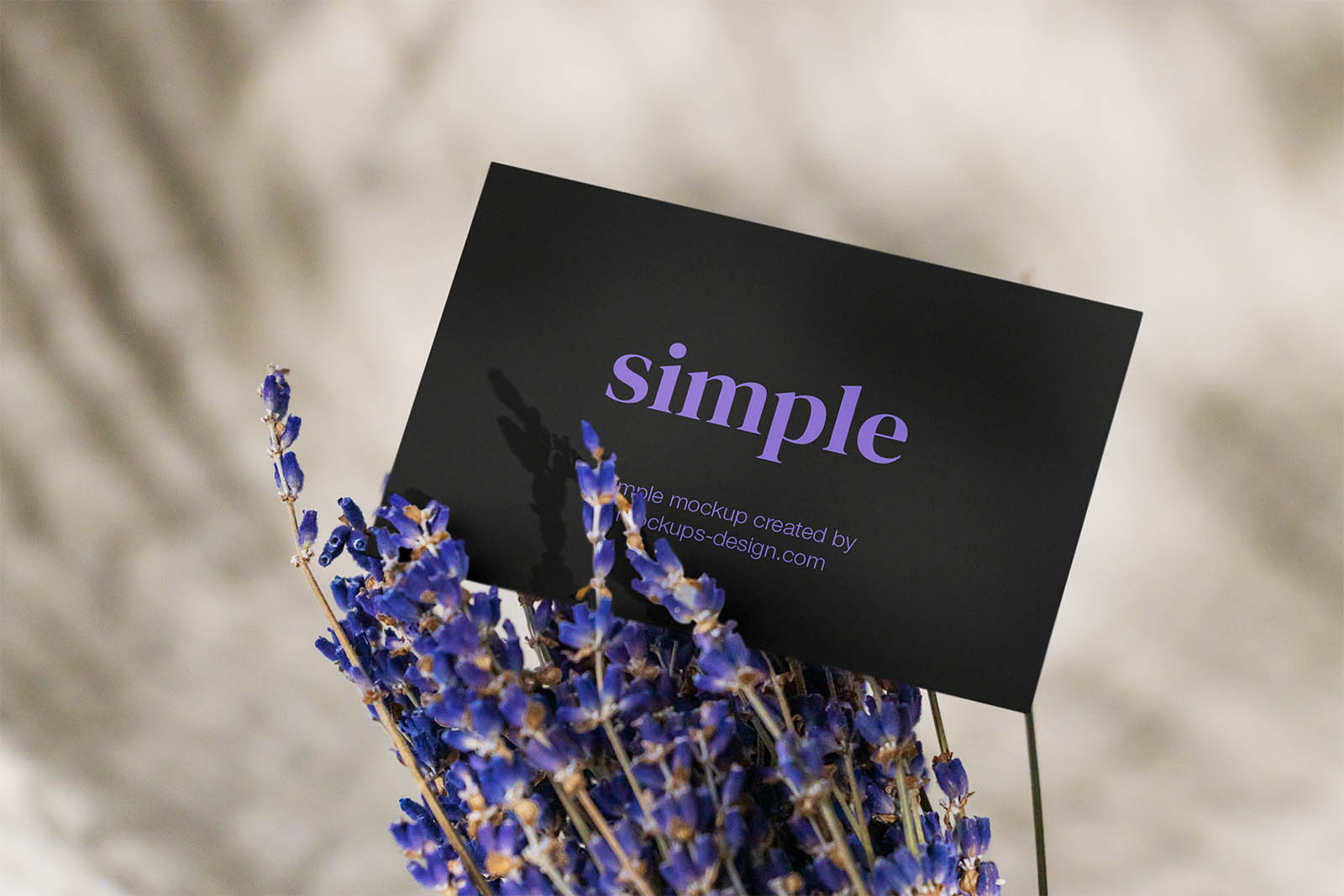 Business card in lavender mockup