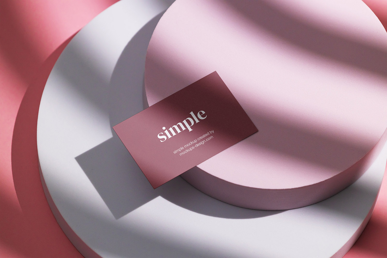 Business card on round background mockup