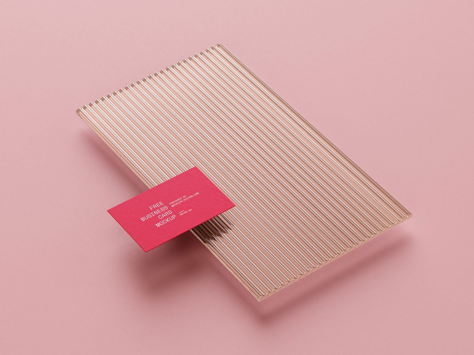 Business cards mockup with a piece of plexiglass Mockups Design