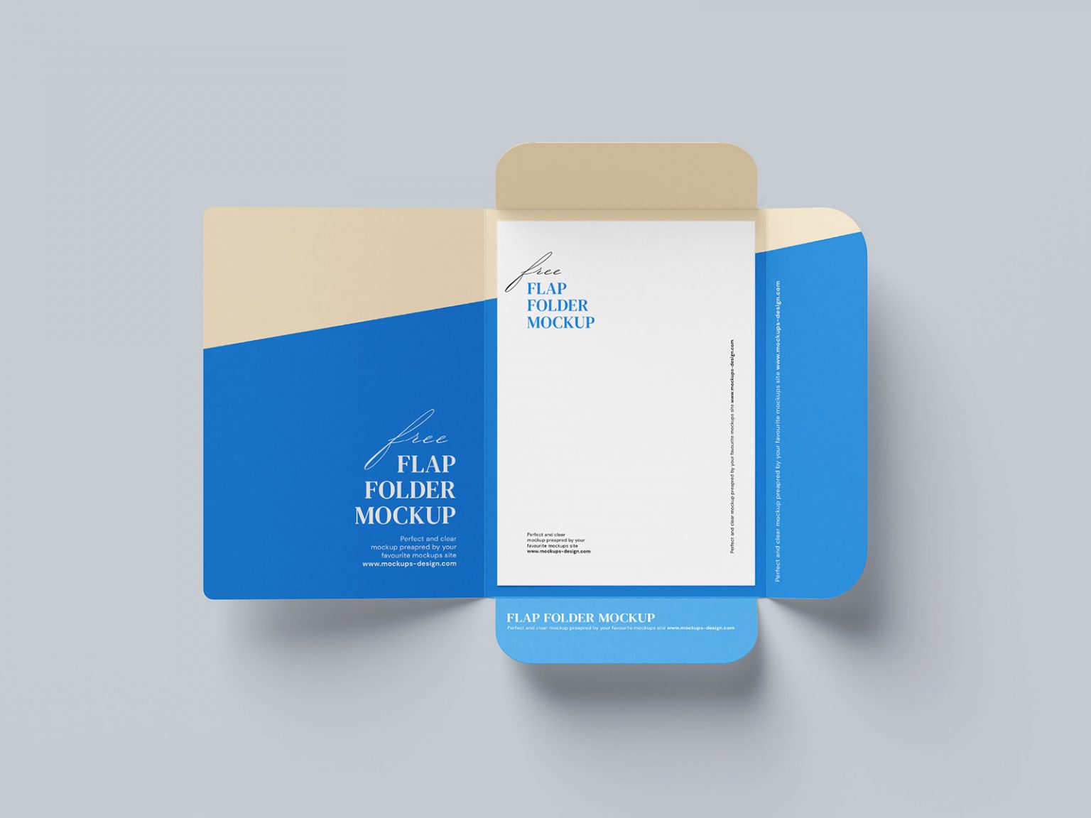 Free 3 flap folder mockup - Mockups Design