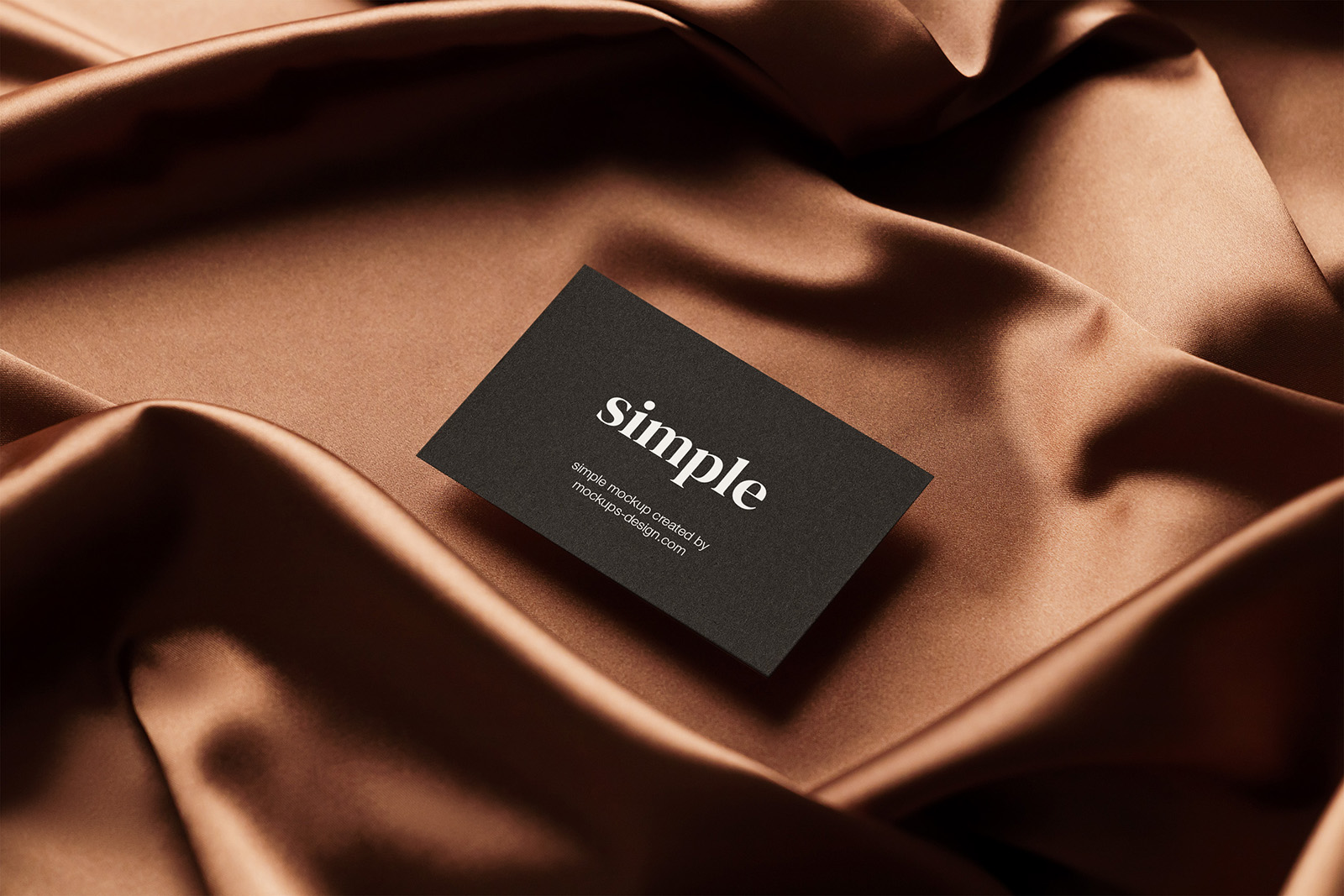 Business card on brown background mockup