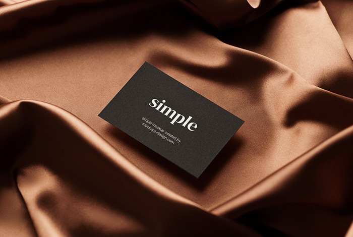 Business card on brown background mockup