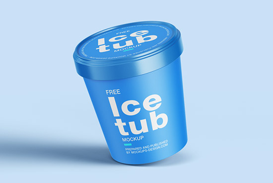 Free ice cream tub mockup