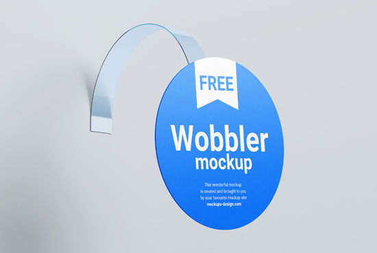 Free round wobbler mockup