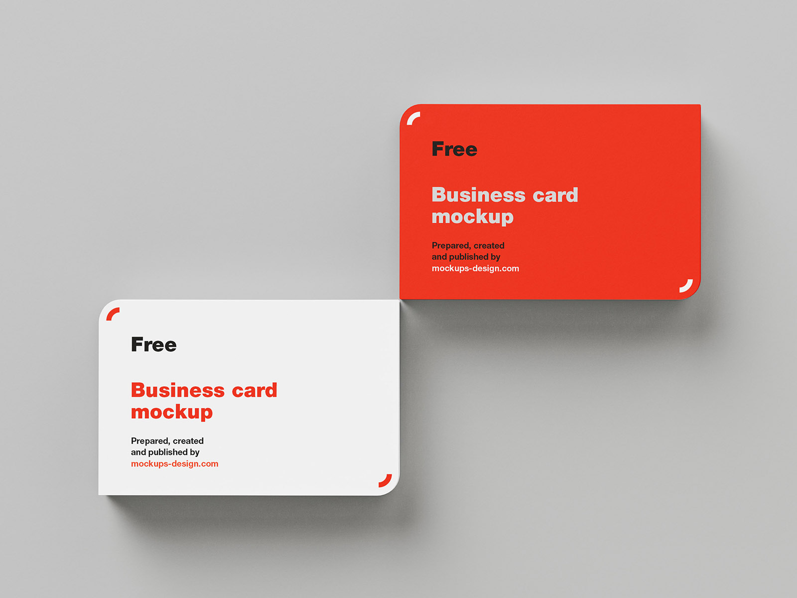 Two rounded corner business card mockup