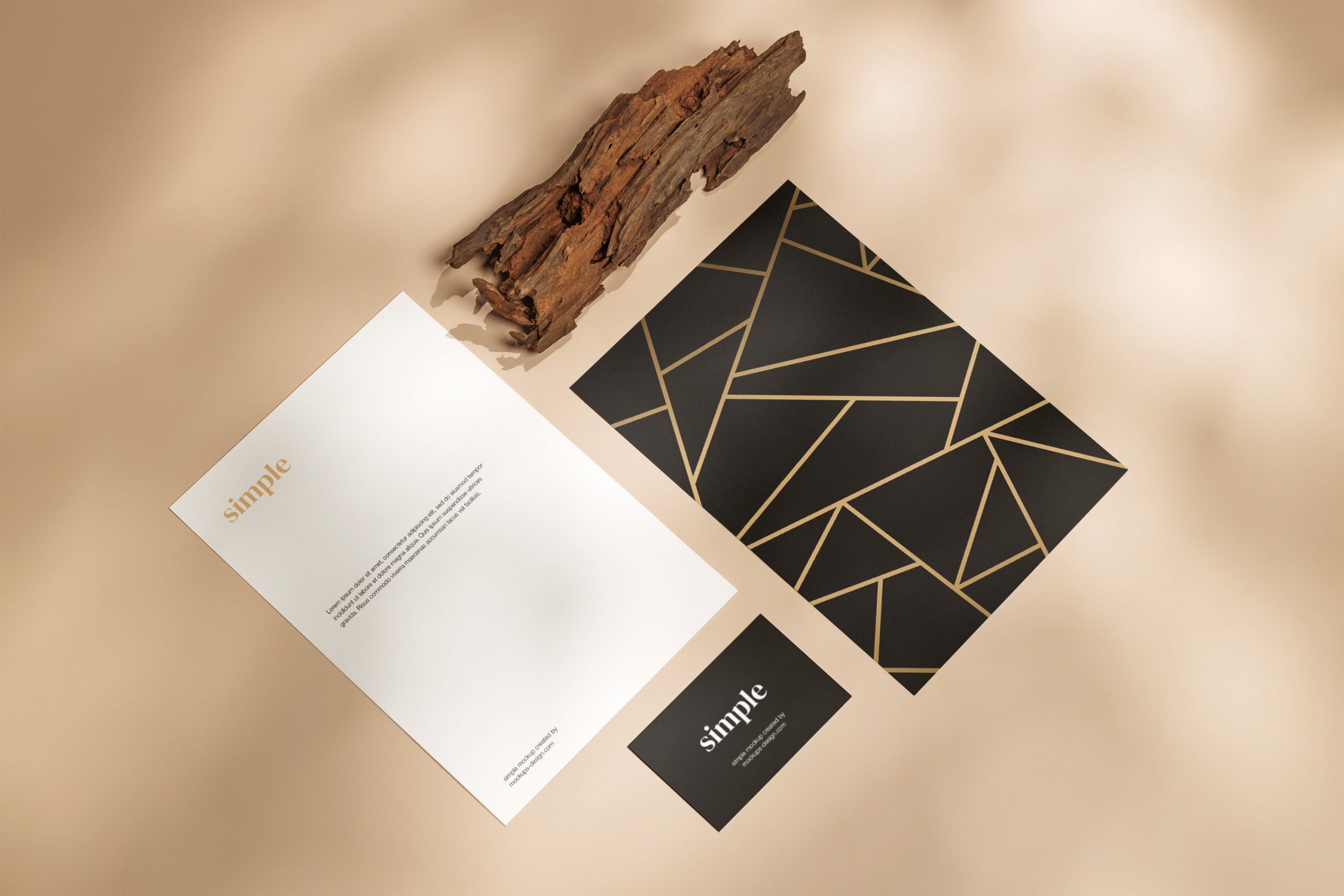 Papers with business cards mockup