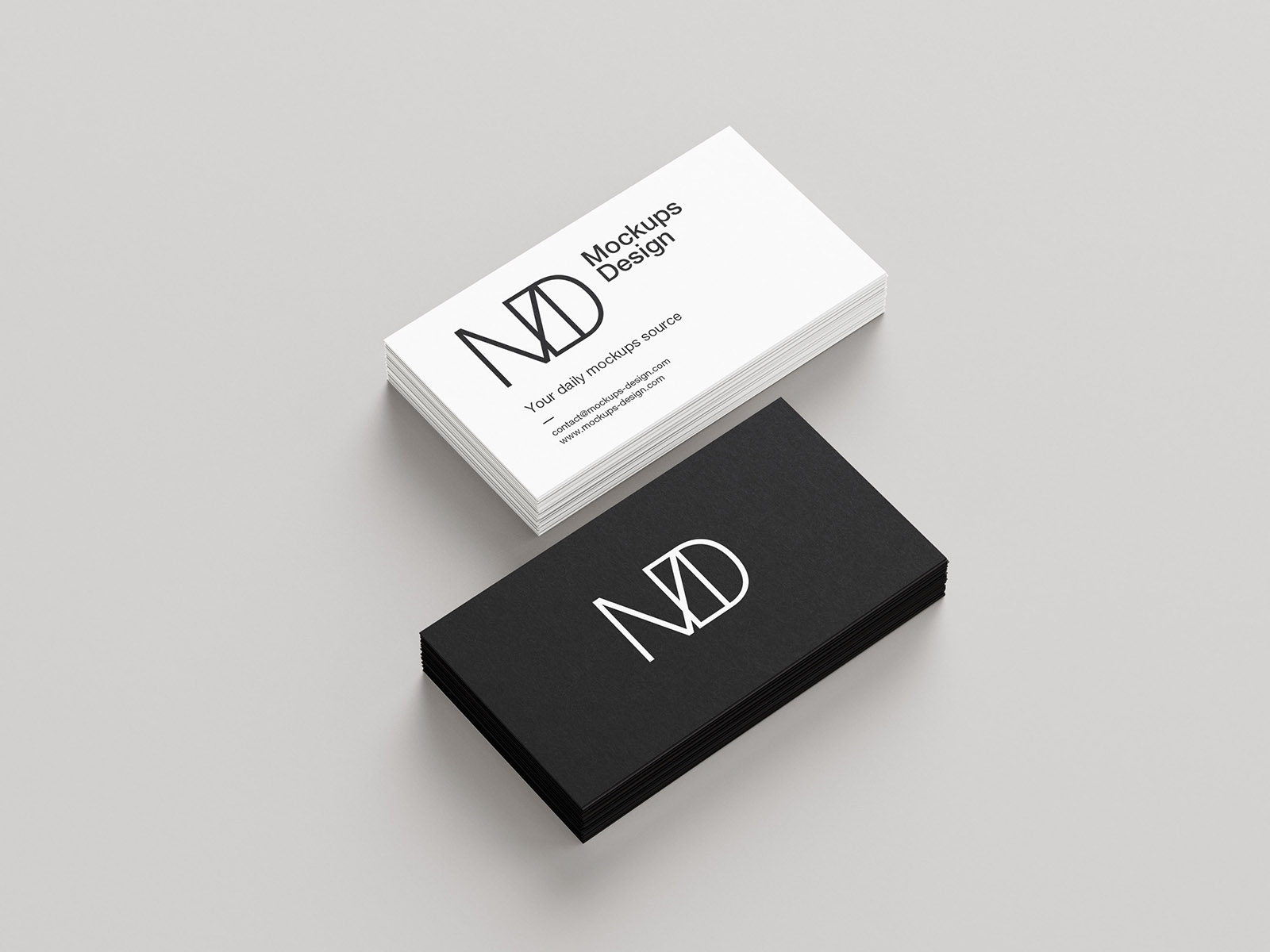 Clean business cards mockup / 90x50mm