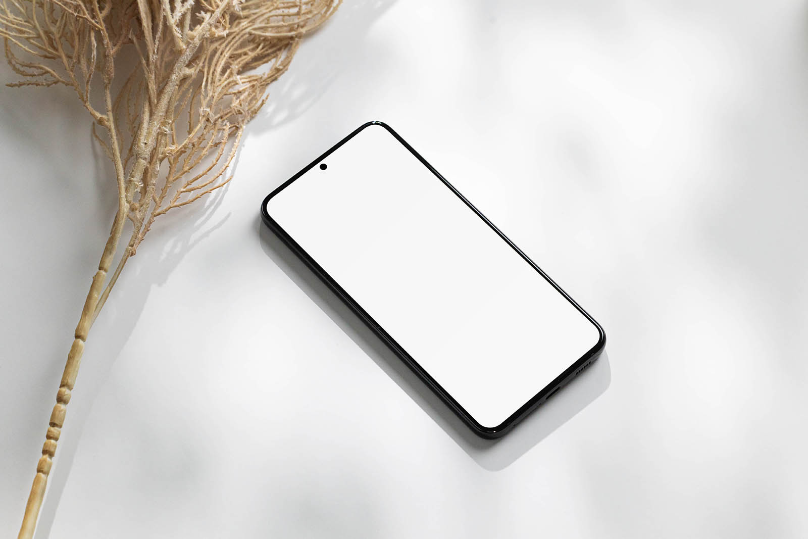 Smartphone on white background mockup