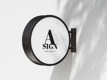 Round street sign mockup - Instant Download