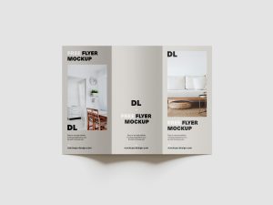 Customizable tri-fold DL flyer mockup - Mockups Design