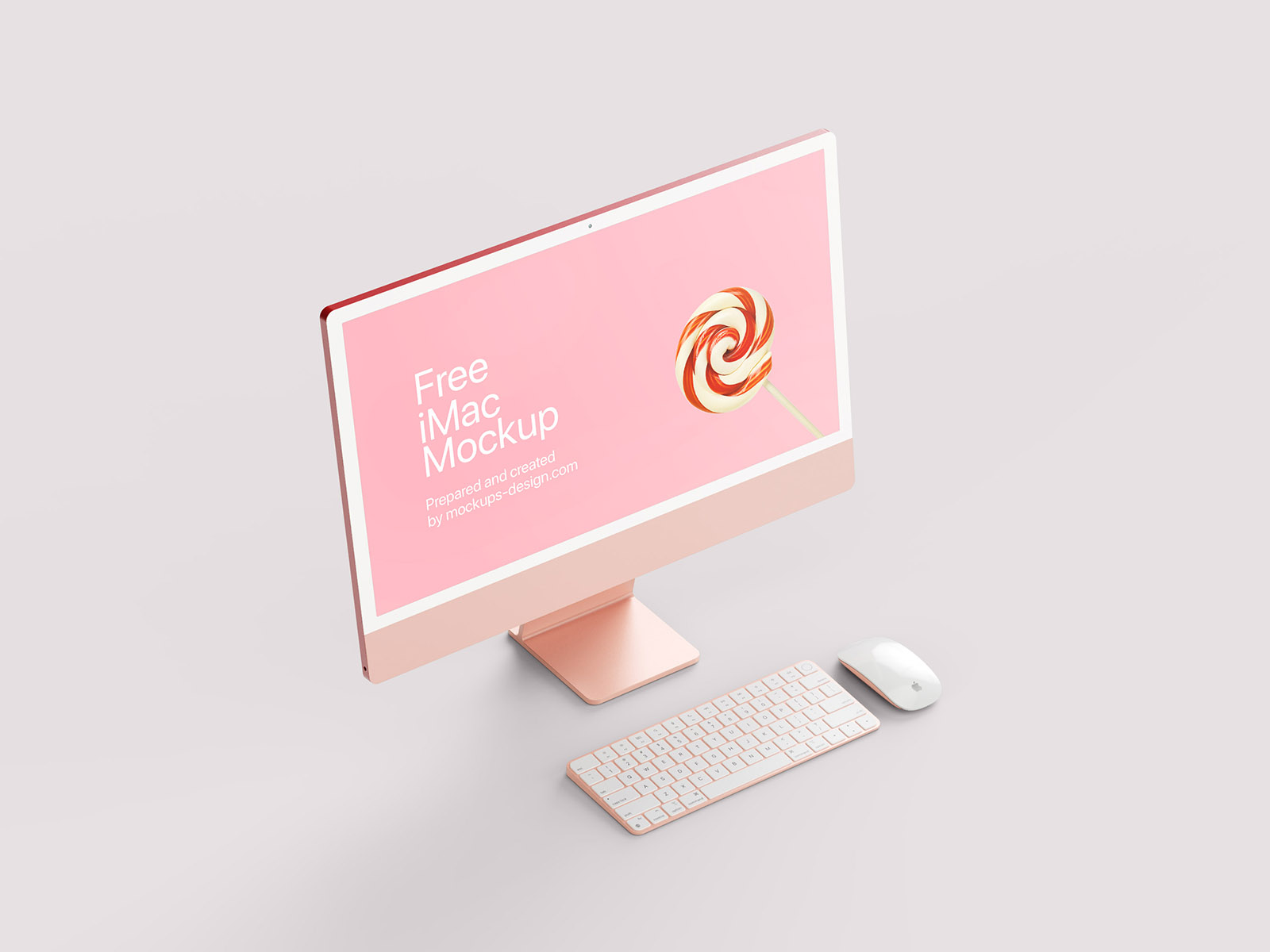 Free pink iMac mockup