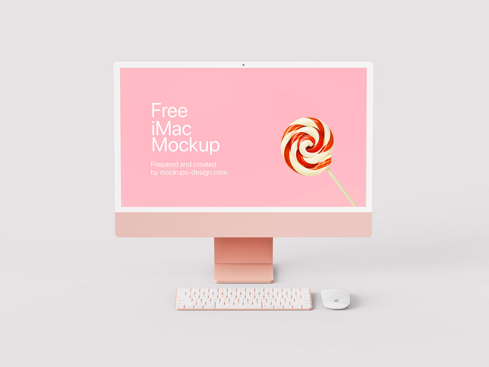 Free pink iMac mockup