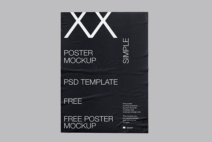 Isolated glued poster mockup - no. 2
