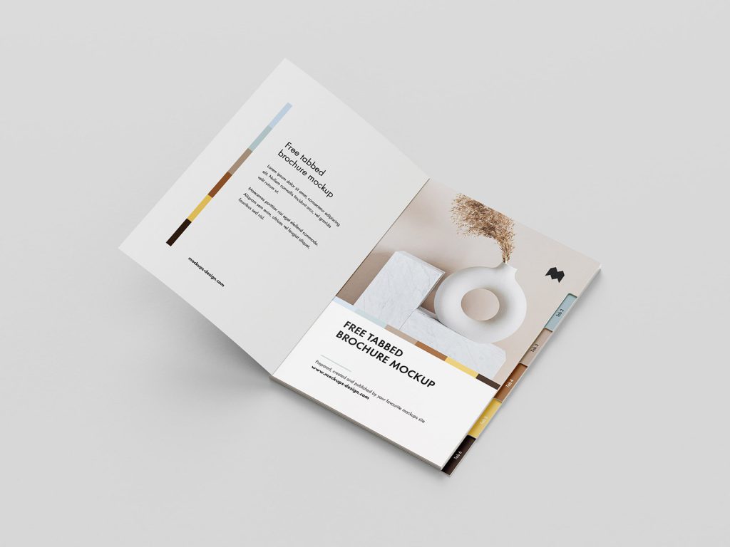 Free brochure with tabs mockup - Instant Download