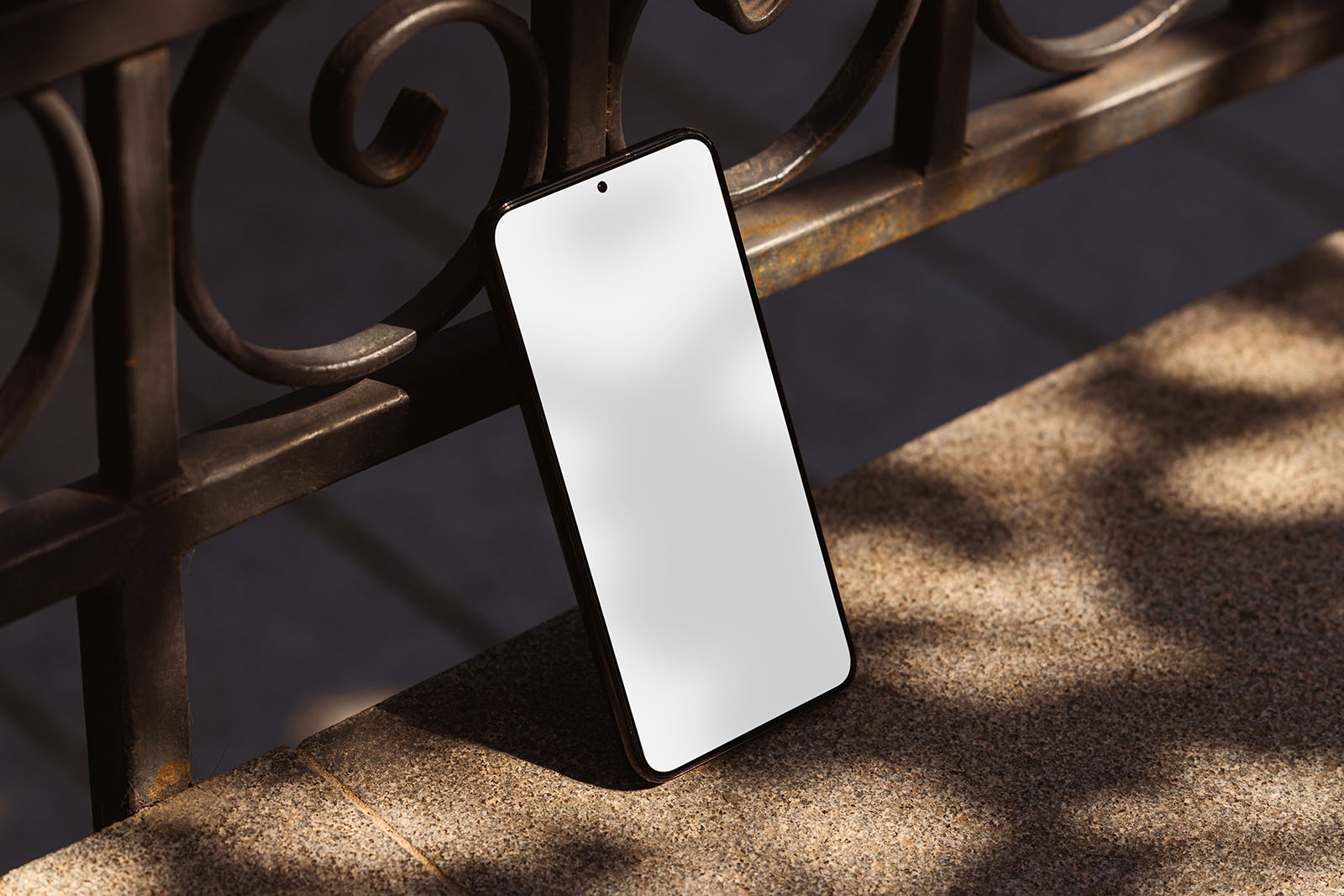 Smartphone on the ground mockup