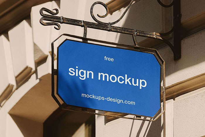 Free stret sign mockup