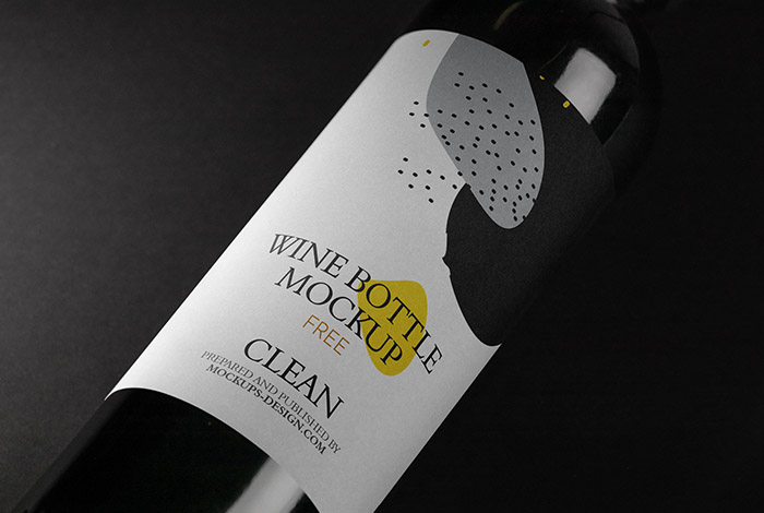 Download Free Wine label close-up mockup – Mockups Design