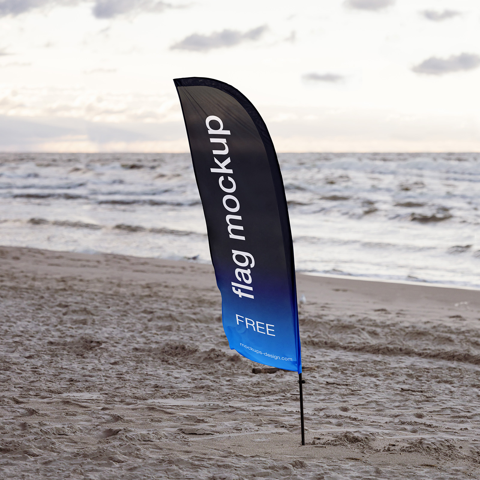 Banner flag at the beach mockup