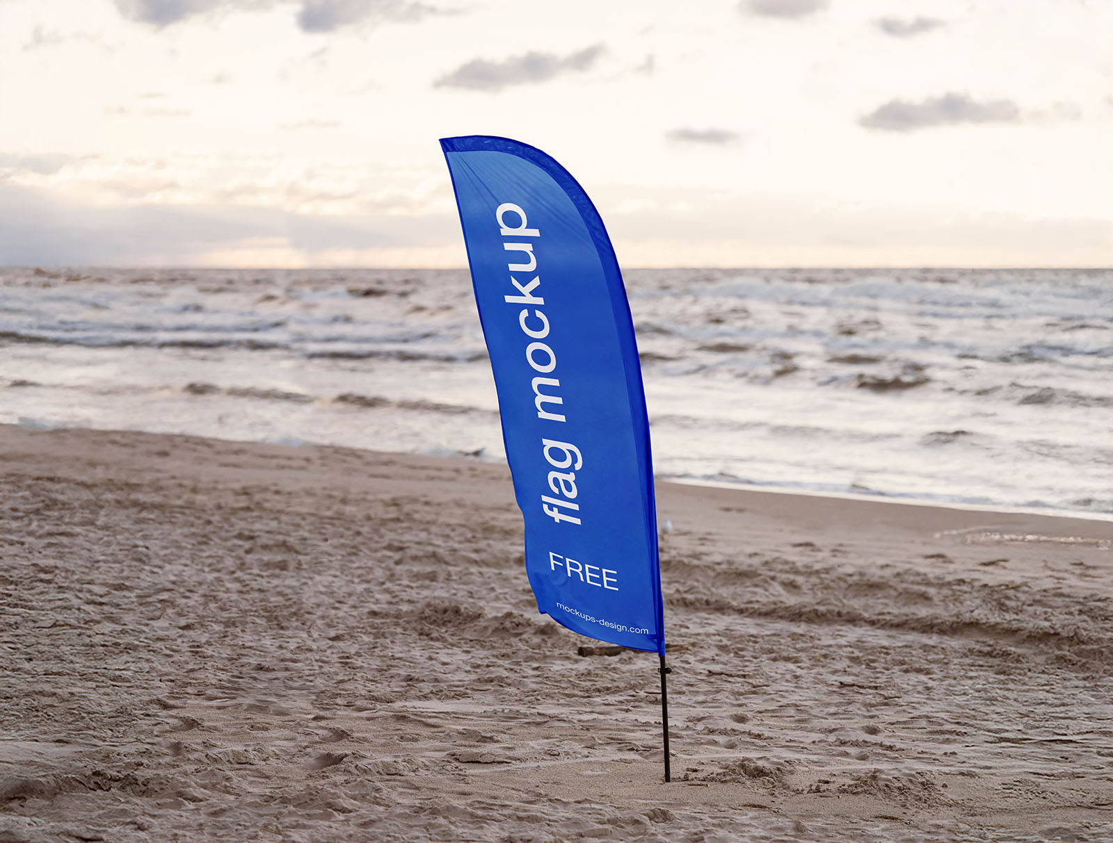 Banner flag at the beach mockup