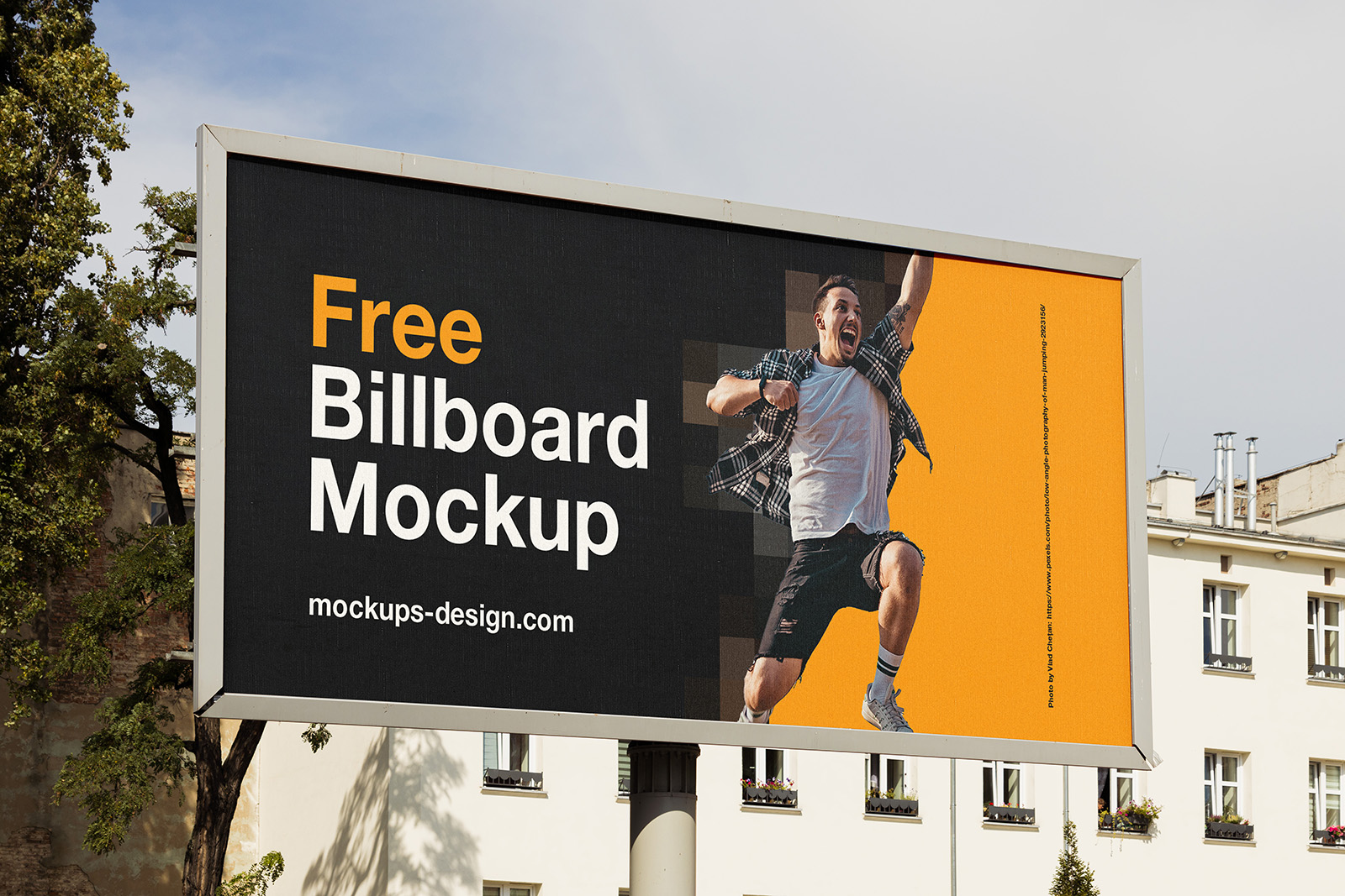 Free street billboard mockup